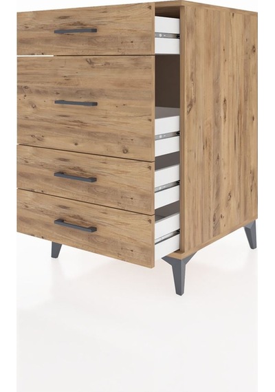 Kronos Komodin 4 Çekmeceli 60x59x96 Çam-çam Çam