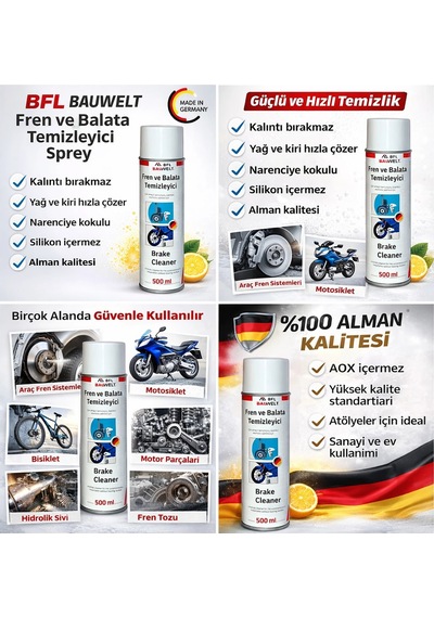 Bauwelt 12'li Fren Ve Balata Temizleyici 500ml Made İn Germany