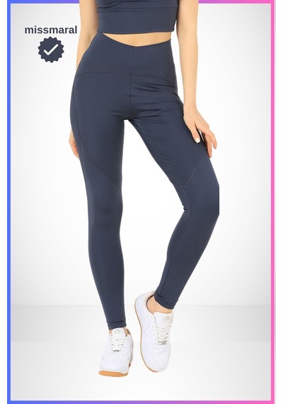 Missmaral Slim Fit Tayt Yüksek Bel Toparlayıcı Antrasit Spor Model Flatlock Dikiş Detaylı Oslo 1090 Antrasit