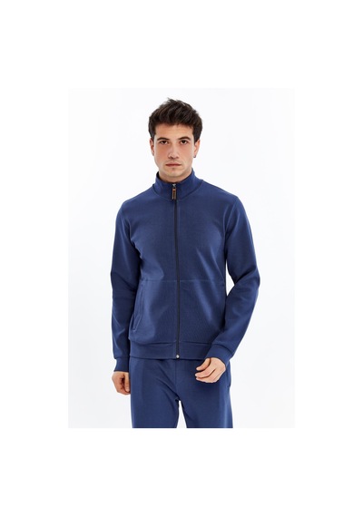 AR-MA Arma Erkek Slim Fit Sweatshirt Scuba Interlok, Tam Fermuarlı, Dik Yaka, Fleto Cepli K30324989802 İndigo-i1 AR-MA Arma Erkek Slim Fit Sweatshirt Scuba Interlok, Tam Fermuarlı, Dik Yaka, Fleto Cepli K30324989802 İndigo-i1