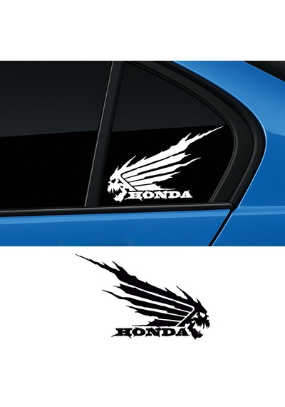 Honda Canavar Sticker, Honda Oto Sticker, Honda Sticker 15x10 Cm-takım