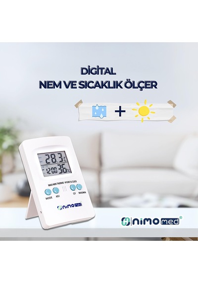 Dijital Saatli Nem Ve Sıcaklık Ölçer 4 Adet
