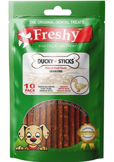 Freshy Ducky Sticks Ördekli Tahılsız Yetişkin Köpek Ödülü 10'lu 100 G
