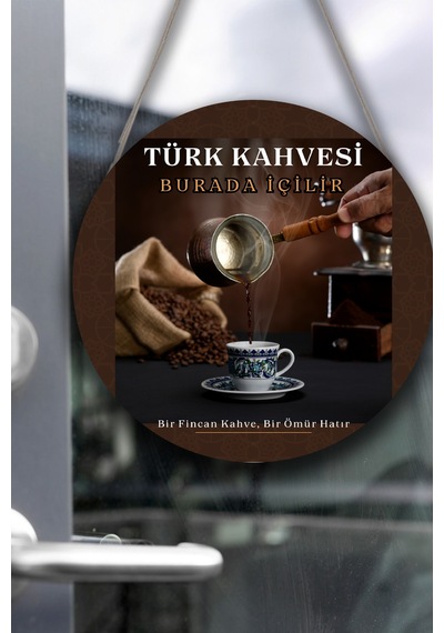 Türk Kahvesi Cafe Restoran İçin Duvar, Kapı, Tek Taraflı Askılı Pano Karşılama Tabelası, Kahve Tablo