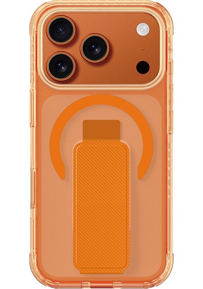 Apple Uyumlu iPhone 17 Pro Kılıf M-safe Şarj Özellikli Standlı Amazingthing Titan Pro Plus Kapak Turuncu Turuncu