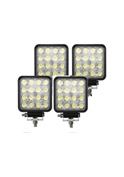 4 Adet 16 Ledli Off Road Çalışma Ve Sis Lambası 48watt 12 & 24 Vo Standart