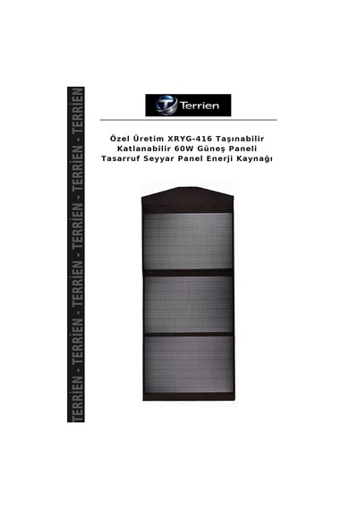 Özel Üretim Xryg-416 Taşınabilir Katlanabilir 60w Güneş Paneli Tasarruf Seyyar Panel Enerji Kaynağı
