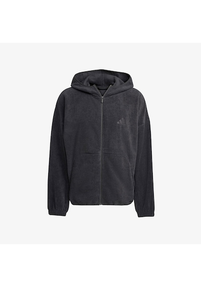 Adidas Future İcons Small Logo Low Pile Fleece Full Zip Erkek Siyah Eşofman Üstü Jm6053 Siyah
