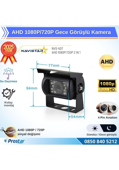 Ahd 1080p/720p Çift Fonksiyonlu Gece Görüşlü Şapkalı Kamera