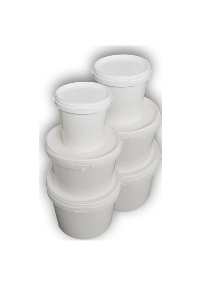 Decotone 1,1 Lt + 3 Lt + 5 Lt Plastik Kapaklı Kova Seti Beyaz 6lı Set Çok Renkli