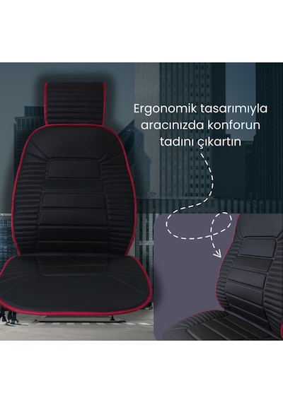Oto Koltuk Minderi Siyah Kırmızı