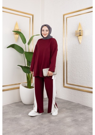 Hira Life Fashion Kadın Efsa Bordo Bisiklet Yaka Yanı Şeritli Ve Pantolon Cepli Alt-üst İkili Takım Bordo Bordo Hira Life Fashion Kadın Efsa Bordo Bisiklet Yaka Yanı Şeritli Ve Pantolon Cepli Alt-üst İkili Takım Bordo Bordo