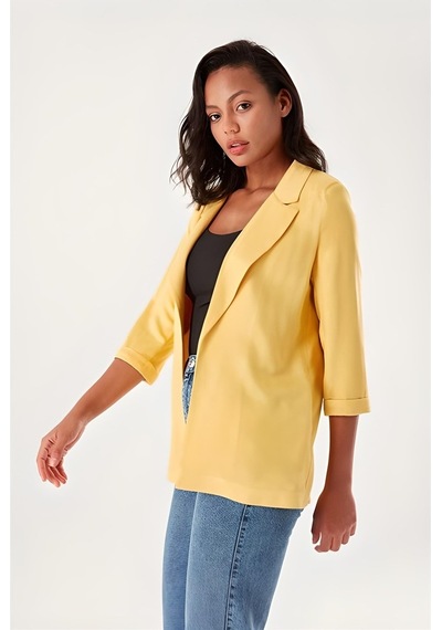 Batik Blazer Viskon Ceket Sarı