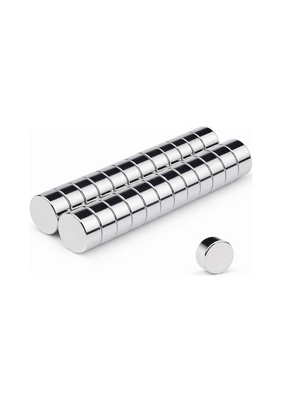 5 Adet - 5x10 Mm Neodyum Mıknatıs Yuvarlak Güçlü Neodim