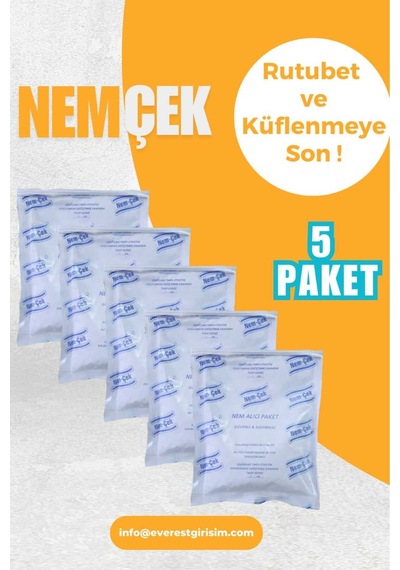 Nemçek Nem Alıcı Rutubet Giderici Küf Önleyici Koku Giderici Korozyon Önleyici 1250 Gr 5 Paket