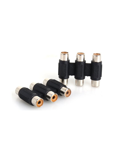 3 Rca Dişi-Dişi Av Video Ses Kablosu Birleştirme Adaptörü