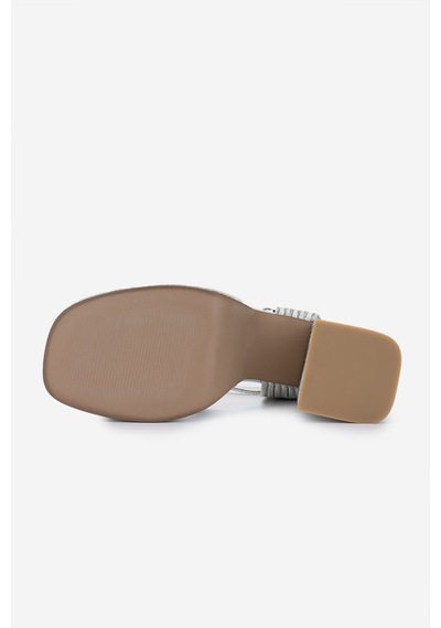 Valmenti Kadın Vegan/tekstil Topuklu Sandalet 1141 Havana-002 Bn Sndlt Y25 Sılver Rope Gümüş