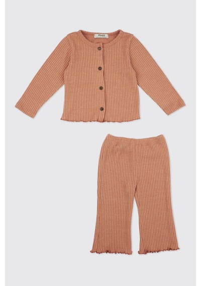 Kız Bebek Yumuşak Dokulu Örme Kiremit Takım 5981644