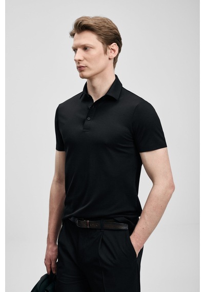 Lufian Jaxon Erkek Polo Yaka T-shirt 111040241 Siyah