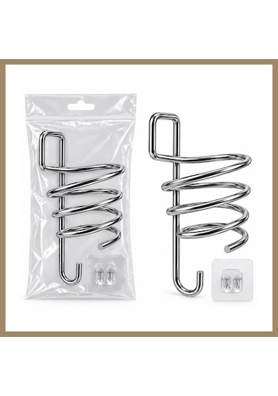 Bezos Krom Metal Fön Makinesi Askısı Yapışkanlı 22