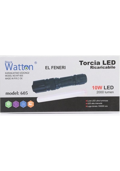 10w 2000 Lümen 4 Renk Güçlü El Feneri Wt-605 Diğer