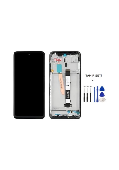 Tkgz Xiaomi Poco X3 Nfc Lcd Ekran Dokunmatik Service Pack Lcd - Full Çıtalı Mavi + Tamir Seti