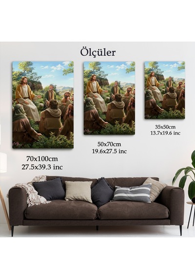 İsa Mesih Havarilerine Ders Veriyor, Hristiyan Hediye Tablosu Jesus Christ -6382 70 X 100