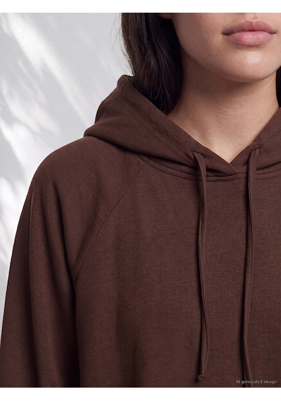 Lcw Petite Kahverengi Bağcıklı Soft Touch Kadın Hoodie