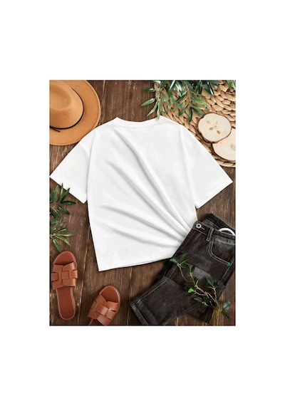 Stil X Ramazan Bayramı Baskılı Kız Çocuk Tshirt, %100 Pamuklu Kumaş Beyaz-2