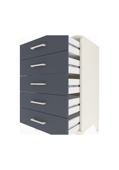 Hyperion Komodin 5 Çekmeceli 60x44x96 Aytaşı-antrasit Aytaşı