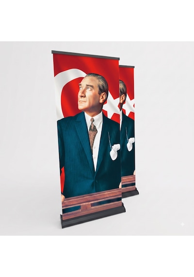 Atatürk Poster Baskılı Pro Roll Up Banner 100x200cm No:1 Diğer