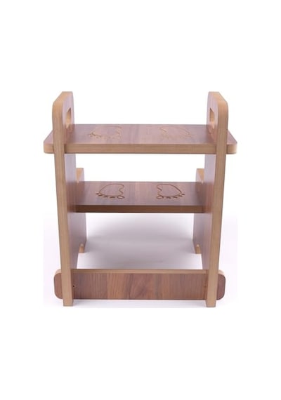 Ahşap Montessori Kaymaz Basamak Tabure Banyo Ve Lavabo Yükseltici Merdiven, 36x36x40 Cm, Mdf Melamin Kaplama