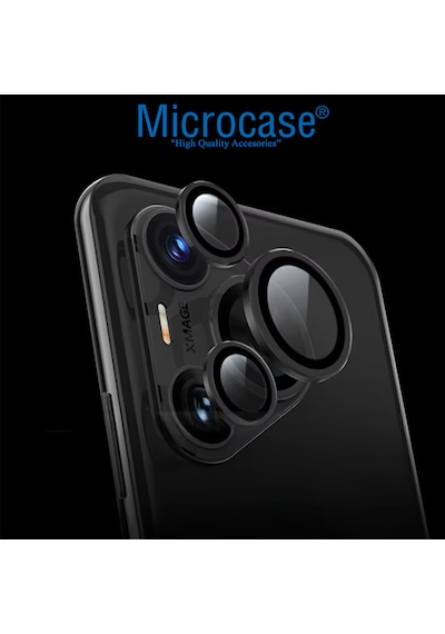Microcase Huawei Pura 70 Ultra Kamera Camı Lens Koruyucu Halka Set - Al8114 Siyah