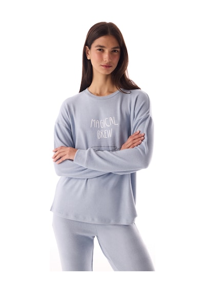 Penti Açık Mavi Magic Soft Termal Etkili Uzun Kollu Pijama Takımı