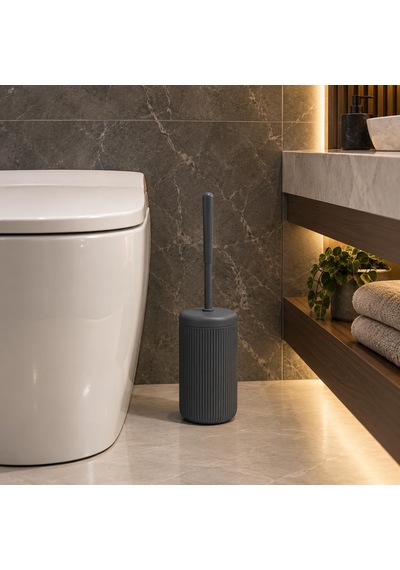 Lexroo Siyah Çizgili Lüks Tuvalet Fırçası Seti 30 Cm Uzunluk