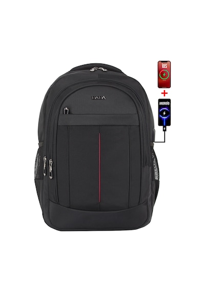 Dada 01 Siyah Laptop Sırt Çantası 15,6 İnç Usb Type-c Şarj Aparatı Darbe Emici Koruma