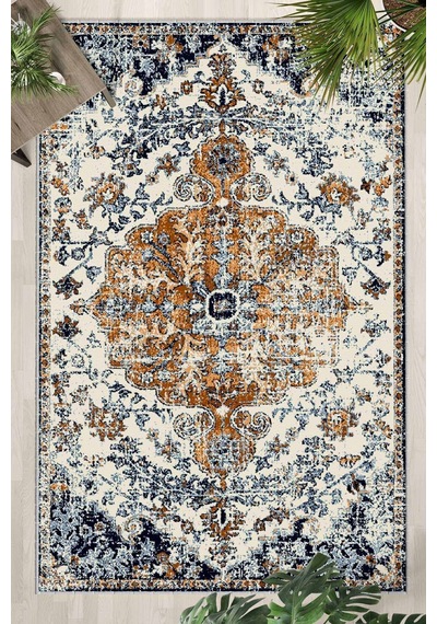 Yıkanabilir Kaymaz Taban Dijital Baskılı Halı Ve Yolluk Leke Tutmaz Salon & Mutfak Halısı - 1084 Ekru