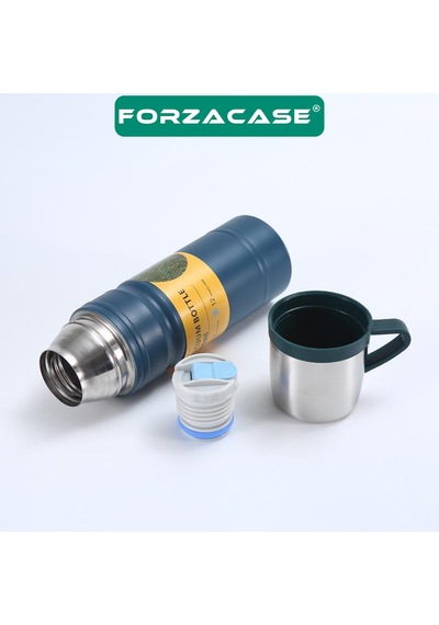 Forzacase 3 Bardaklı Paslanmaz Çelik 700 ML Termos - Fc435 Siyah