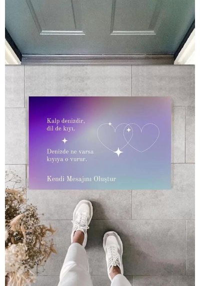 Dijital Baskı Kişiye Özel İç Kapı Dekorasyon Paspas Ps11309 Renkli