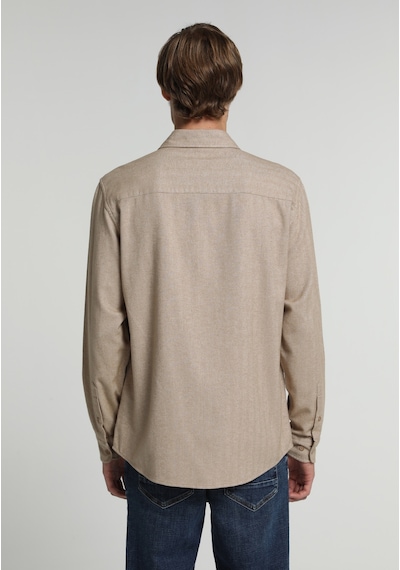 Colin's Colins Regular Fit Shirt Neck Düz Erkek Bej Uzun Kol Gömlek Cl1082606 Q1.v2 Beı