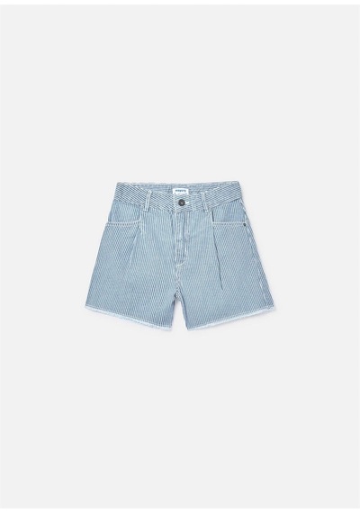 Mayoral Kız Çocuk Çizgili Denim Şort Mavi 6205