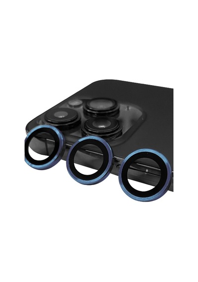 Apple iPhone Uyumlu 15 Pro Raze Metal Kamera Lens - Lacivert
