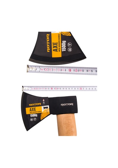Rotor Ahşap Saplı 1500gr+600gr 2 Li Balta Nacak Seti