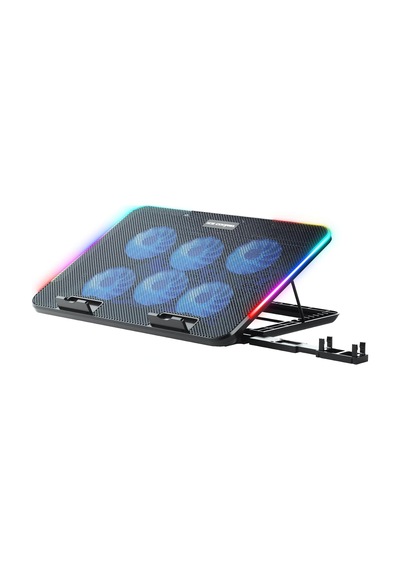 Classone Gaming M60 Laptop Soğutucu, 2500 Rpm,10 Rgb Işık Kontrolü, 15.6-17 İnch, Hız Kontrolü, 6 Büyük Fan,telefon Standı, 2 Usb