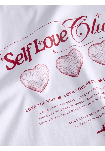 Jack & Jones Kadin Sirt Baskili Bol Kalip Tisört - Valentine - 12275280 - 3 Beyaz