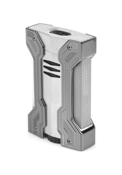 Conquistador Çift Torch Pürmüz Krom Gunmetal Defi Extreme Dizayn Metal Puro Çakmağı Cnq-019