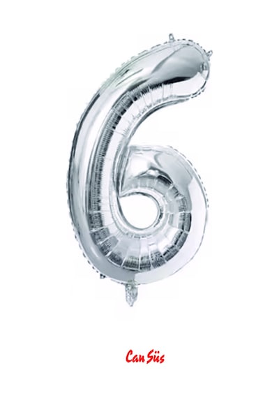 Rakam Folyo Balon Gümüş 102cm 40inç 6