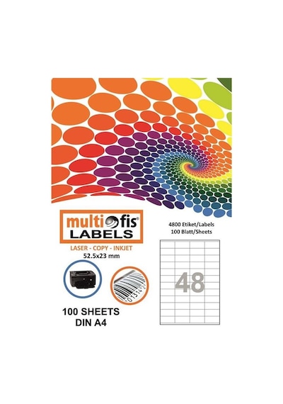 Multiofis 52.5X23 MM Laser Etiket 5248