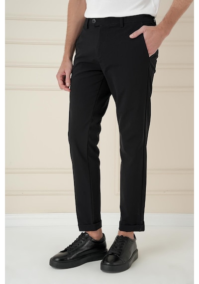 Efor Comfort Fit Beli Lastikli Yan Cep Siyah Jogger Pantolon P 1150 Siyah