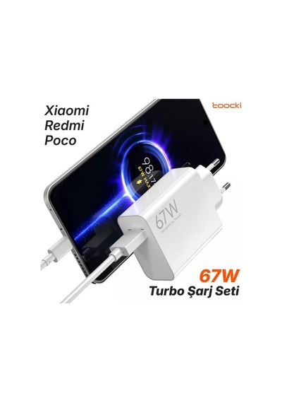 67w Turbo Hızlı Şarj Aleti + 6a Type-c Kablo Seti Redmi Note 13 Pro / 13 Pro 5g / 13 Pro Plus / 13 / 13 5g / 13r Uyumlu 67 Watt 1 Metre